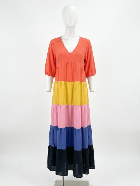 ENTRO Dresses & Skirts - NEW ENTRO smooth sailing maxi dress in coral orange multi color